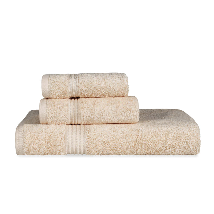 Egyptian Cotton Solid 3 piece Towel Set - Ivory