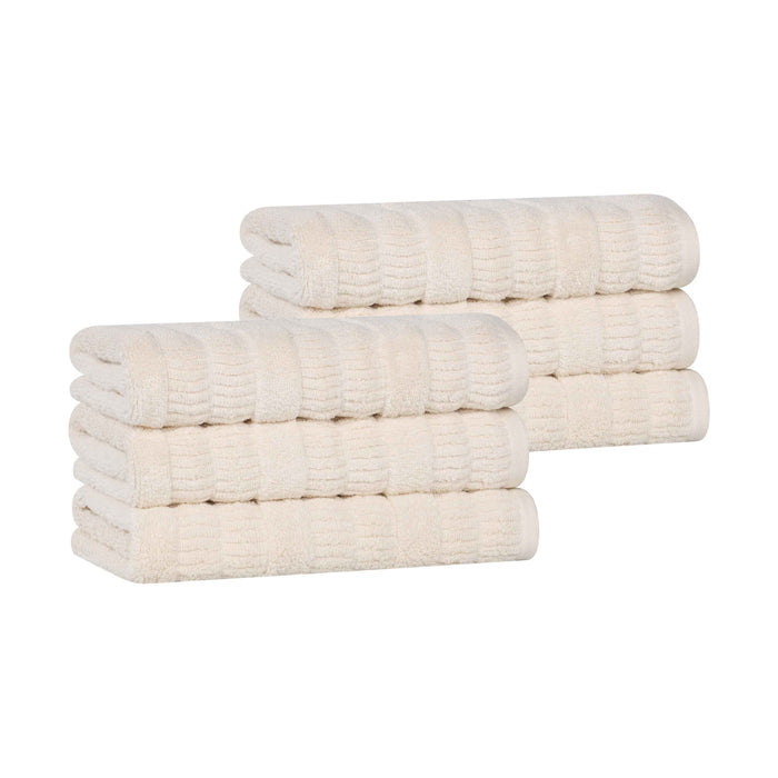 Mika Smart Twist Cotton Solid Hand Towels, Set of 6