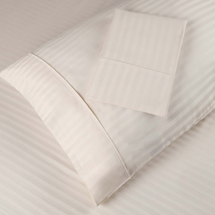 400 Thread Count Stripe Egyptian Cotton Pillowcases Set of 2 - Ivory