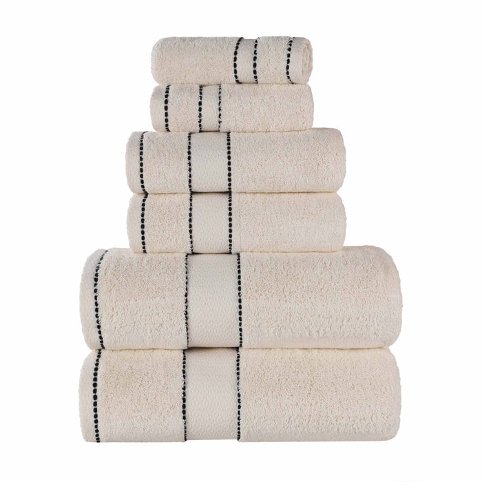 Niles Egypt Produced Giza Cotton Dobby Absorbent 6 Piece Towel Set