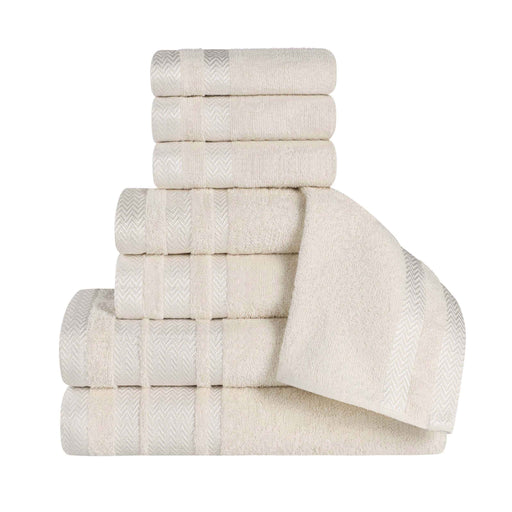 Hays Cotton Medium Weight 8 Piece Bathroom Towel Set - Ivory
