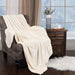 Fleece Plush Medium Weight Fluffy Decorative Blanket Or Throw - Ivory