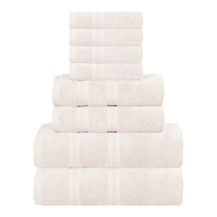 Smart Dry Zero Twist Cotton 8 Piece Solid Assorted Towel Set