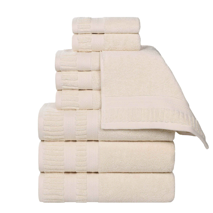 Venice Zero Twist Cotton Medium Weight Absorbent 9 Piece Towel Set