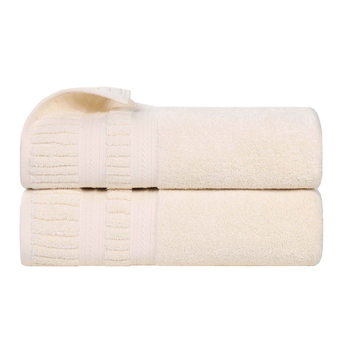 Venice Zero Twist Cotton Medium Weight Absorbent Bath Towels, Set of 2