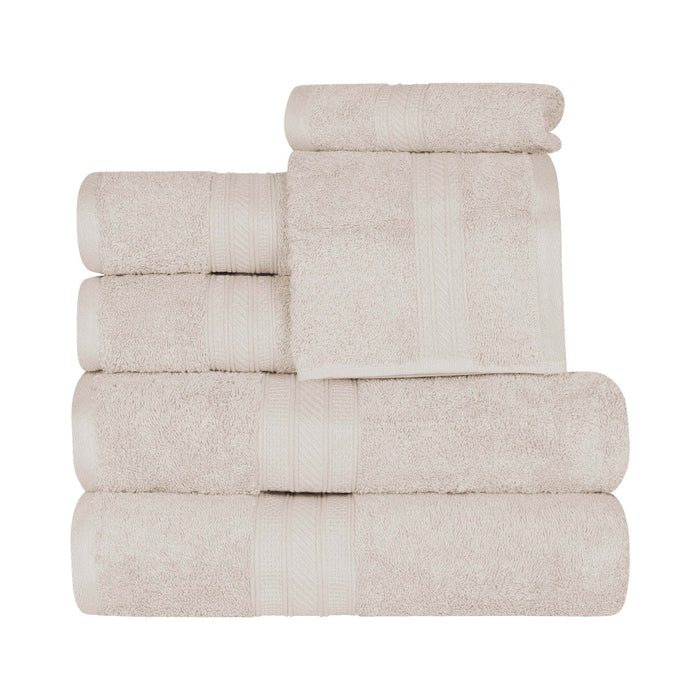 Cotton 6 Piece Eco Friendly Solid Towel Set - Ivory