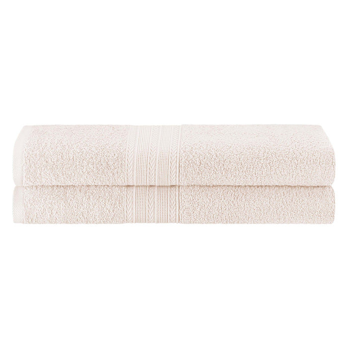 Cotton Eco Friendly 2 Piece Solid Bath Sheet Towel Set - Ivory
