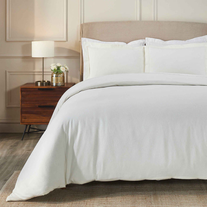 Rome Flannel Cotton Solid Brushed Duvet Cover Set