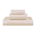 Soho Ribbed Textured Cotton Ultra-Absorbent 3-Piece Assorted Towel Set - Ivory