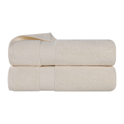 Zero Twist Cotton 2 Piece Bath Towel Set - Ivory