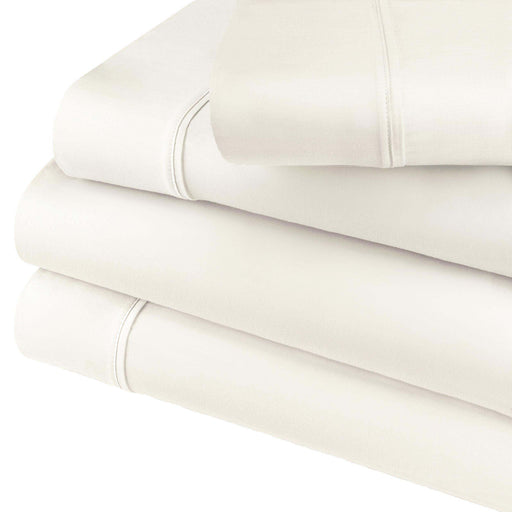 800 Thread Count Cotton Blend Solid Deep Pocket Sheet Set - Ivory
