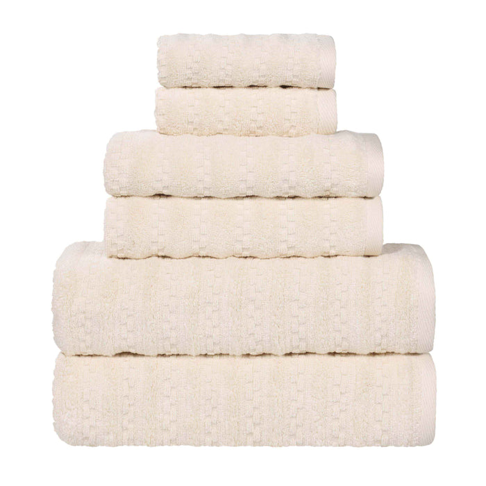 Zuma Zero Twist Cotton Medium Weight Soft Absorbent 6 Piece Towel Set