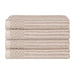 Soho Ribbed Textured Cotton Ultra-Absorbent Bath Towel Set of 4 - Ivory