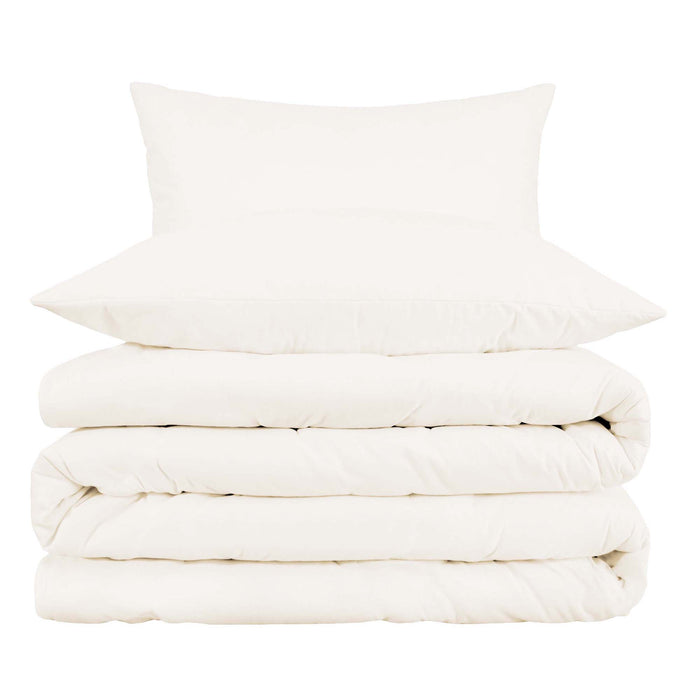 1000 Thread Count Cotton Blend Solid Duvet Cover Set - Ivory