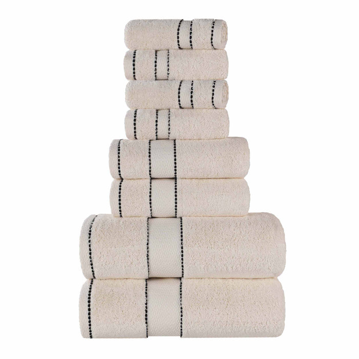 Niles Egypt Produced Giza Cotton Dobby Absorbent 8 Piece Towel Set