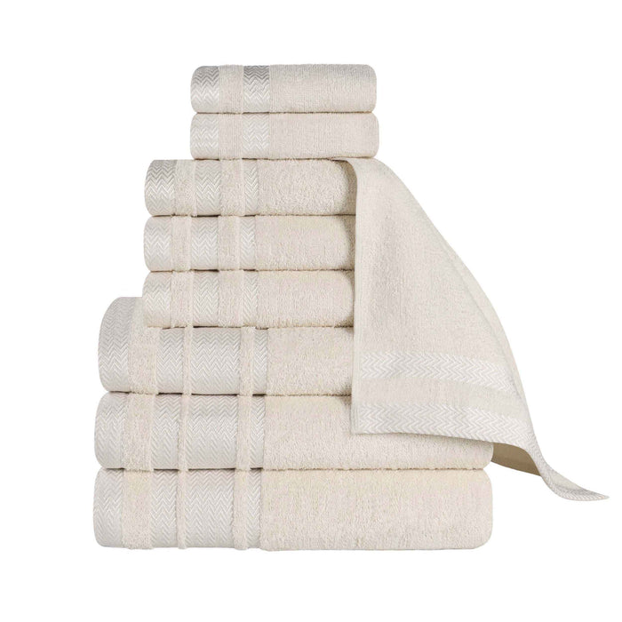 Hays Cotton Medium Weight 9 Piece Bathroom Towel Set - Ivory