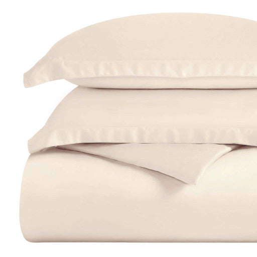 Egyptian Cotton 300 Thread Count Solid Duvet Cover Set - Ivory