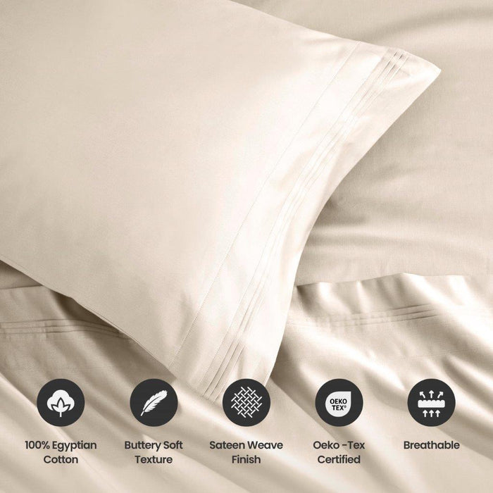 1500 Thread Count Egyptian Cotton Solid  2 Piece Pillowcase Set