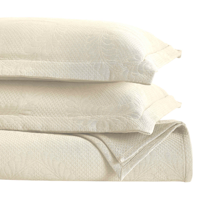 Peploi Cotton Medium Weight Matelasse Bedspread and Sham Set