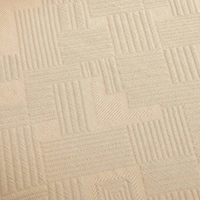 Geometric Fret Cotton Jacquard Matelasse Scalloped Bedspread Set - Ivory