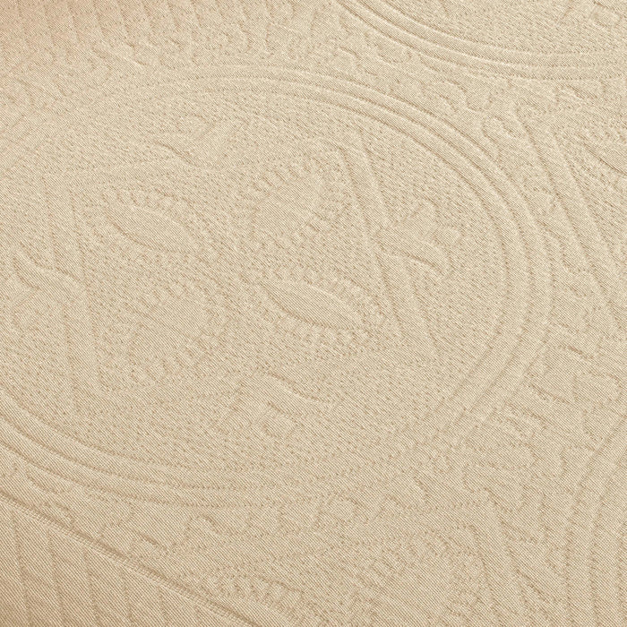 Celtic Circle Jacquard Matelasse Cotton Bedspread Set - Ivory