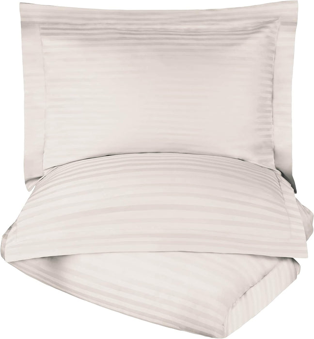 Egyptian Cotton 300 Thread Count Striped Duvet Cover Set