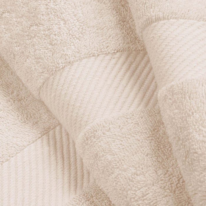 Kendell Egyptian Cotton 4 Piece Bath Towel Set with Dobby Border - Ivory