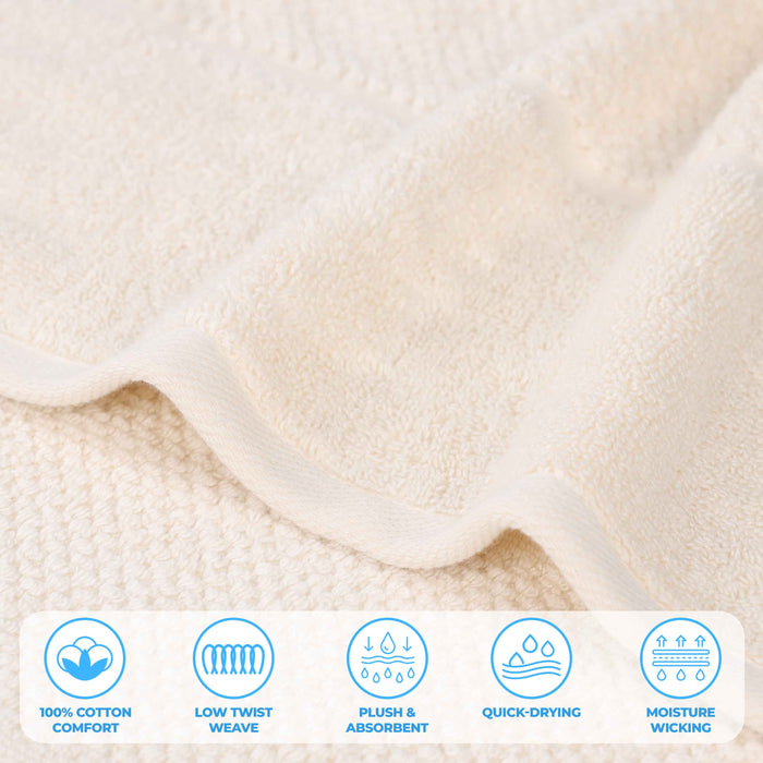 Mile Smart Twist Cotton Solid Broad Border 12 Piece Towel Set