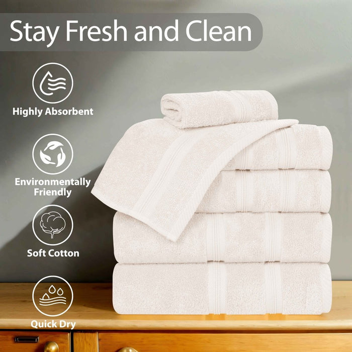 Smart Dry Zero Twist Cotton 9 Piece Solid Assorted Towel Set