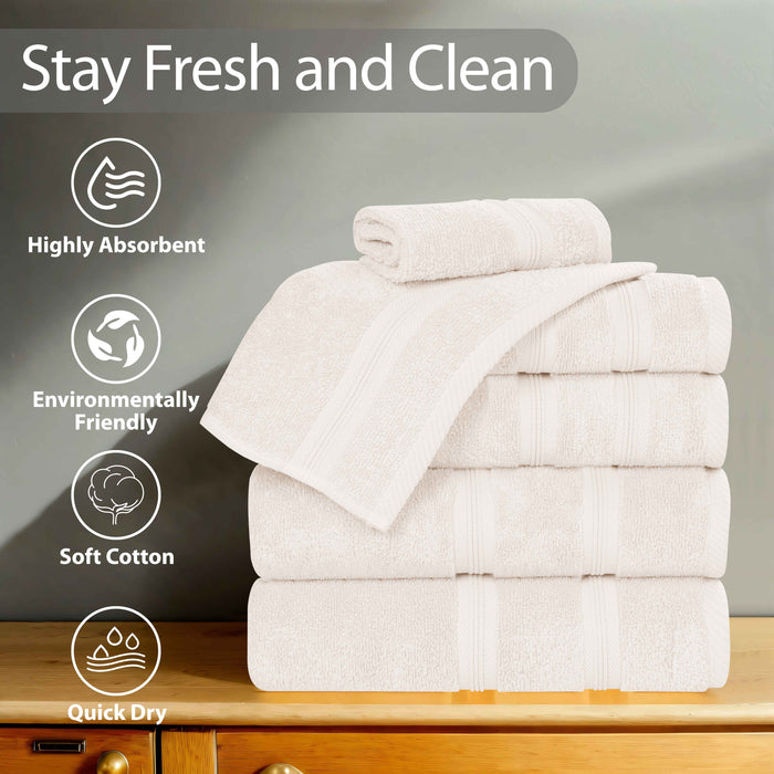 Smart Dry Zero Twist Cotton 3 Piece Solid Assorted Towel Set