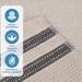 Zero Twist Cotton Ribbed Geometric Border Plush 6-Piece Towel Set - Ivory