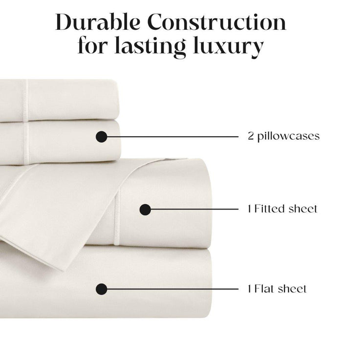 Egyptian Cotton 1500 Thread Count Embroidered Marrow Stitch Sheet Set