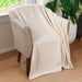 Cotton All Season Diamond Bed Blanket & Sofa Throw - Ivory