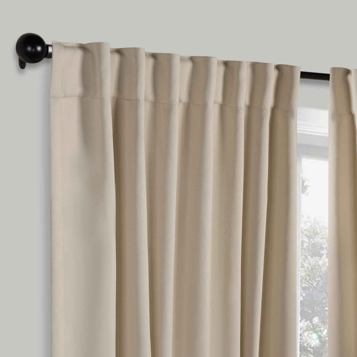 Solid Room Darkening Back Tabs Blackout Curtains, Set of 2