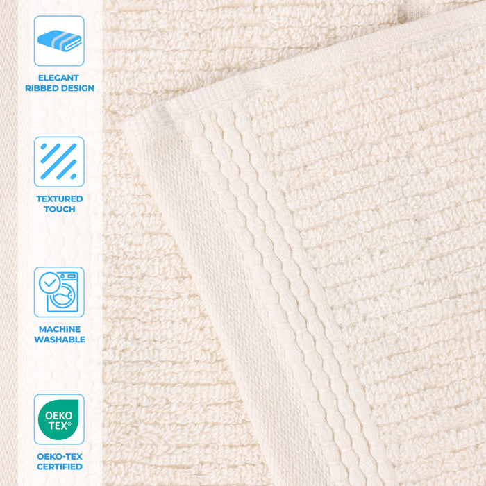 Milo Smart Twist Cotton Solid Face Towels Washcloths, Set of 12