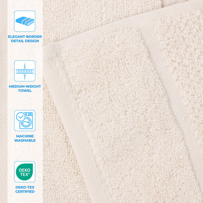 Mile Smart Twist Cotton Solid Broad Border 6 Piece Towel Set