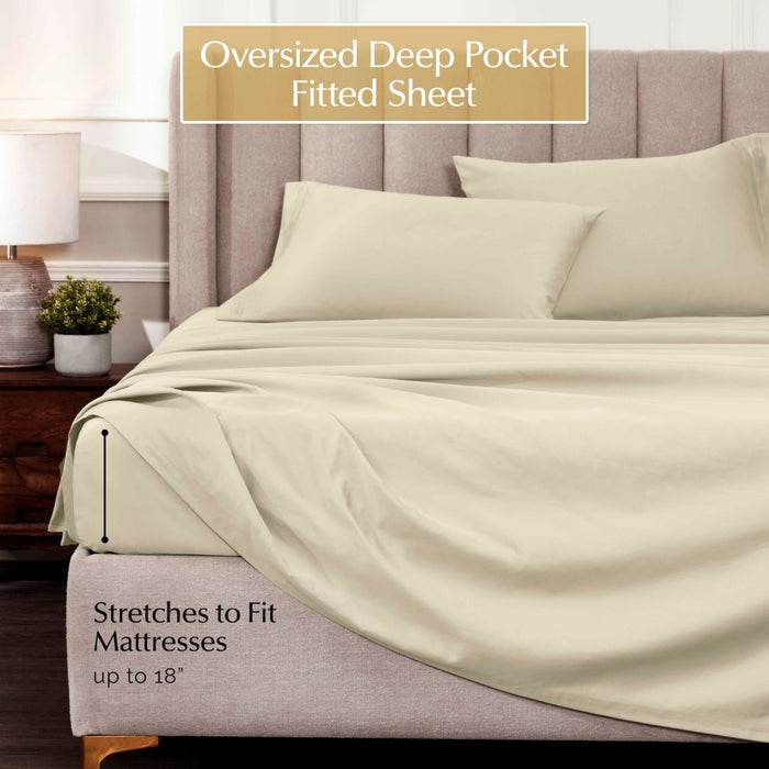 1000 Thread Count Egyptian Cotton Bed Sheet Set Olympic Queen