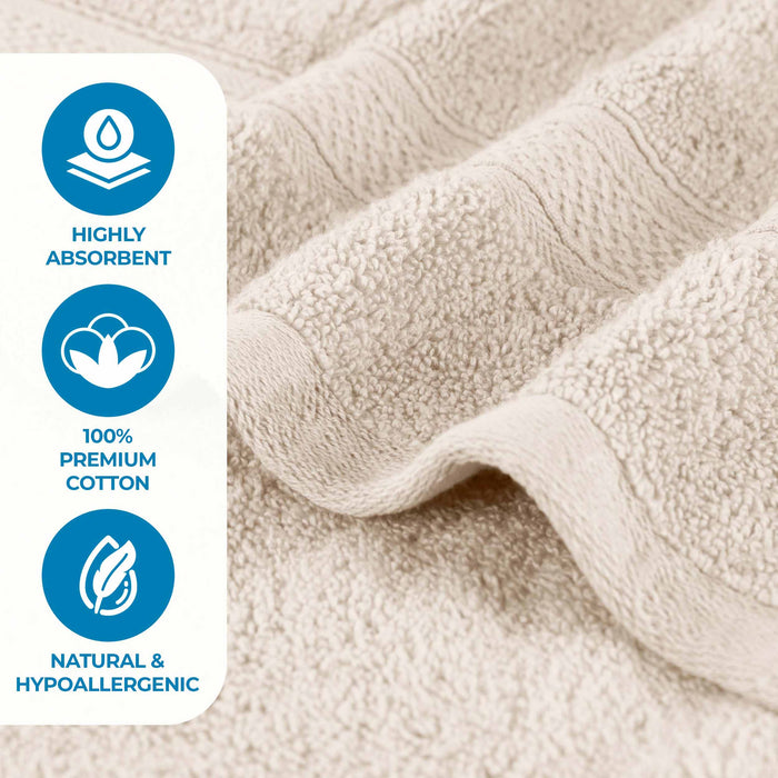 Zero Twist Cotton Solid & Jacquard Chevron 6 Piece Assorted Towel Set