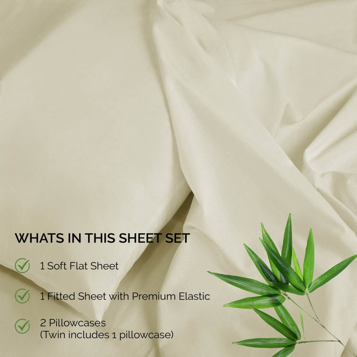 300 Thread Count Rayon From Bamboo Solid Deep Pocket Sheet Set