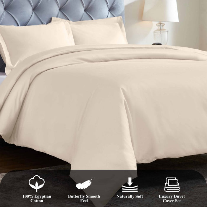 1200 Thread Count Egyptian Solid Cotton Duvet Cover Set