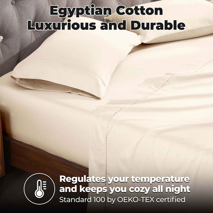 Egyptian Cotton 400 Thread Count Solid Deep Pocket Sheet Set