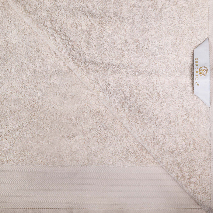 Turkish Cotton Jacquard Herringbone and Solid 4 Piece Bath Towel Set