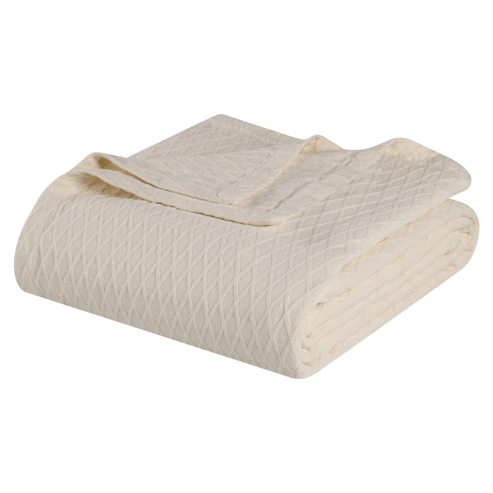 Cotton All Season Diamond Bed Blanket & Sofa Throw