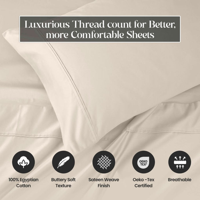 1200 Thread Count Egyptian Cotton Deep Pocket Bed Sheet Set