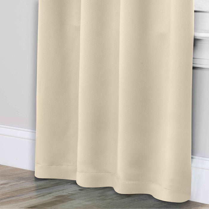 Solid Machine Washable Room Darkening Blackout Curtains, Set of 2