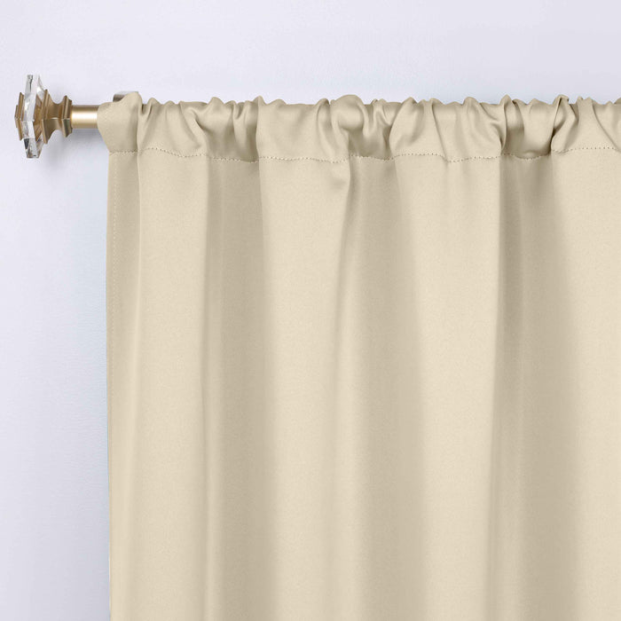 Solid Machine Washable Room Darkening Blackout Curtains, Set of 2