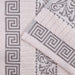 Athens Cotton Greek Scroll and Floral 4 Piece Assorted Bath Towel Set - Ivory-Chrome