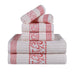 Athens Cotton Greek Scroll and Floral 6-Piece Assorted Towel Set - Ivory-Coral