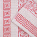 Athens Cotton Greek Scroll and Floral 4 Piece Assorted Bath Towel Set - Ivory-Coral