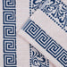 Athens Cotton with Greek Scroll and Floral Pattern 8-Piece Towel Set - Ivory-NavyBlue